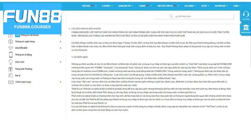 Điều Khoản Sử Dụng 3 Chi tiết điều khoản sử dụng fun88